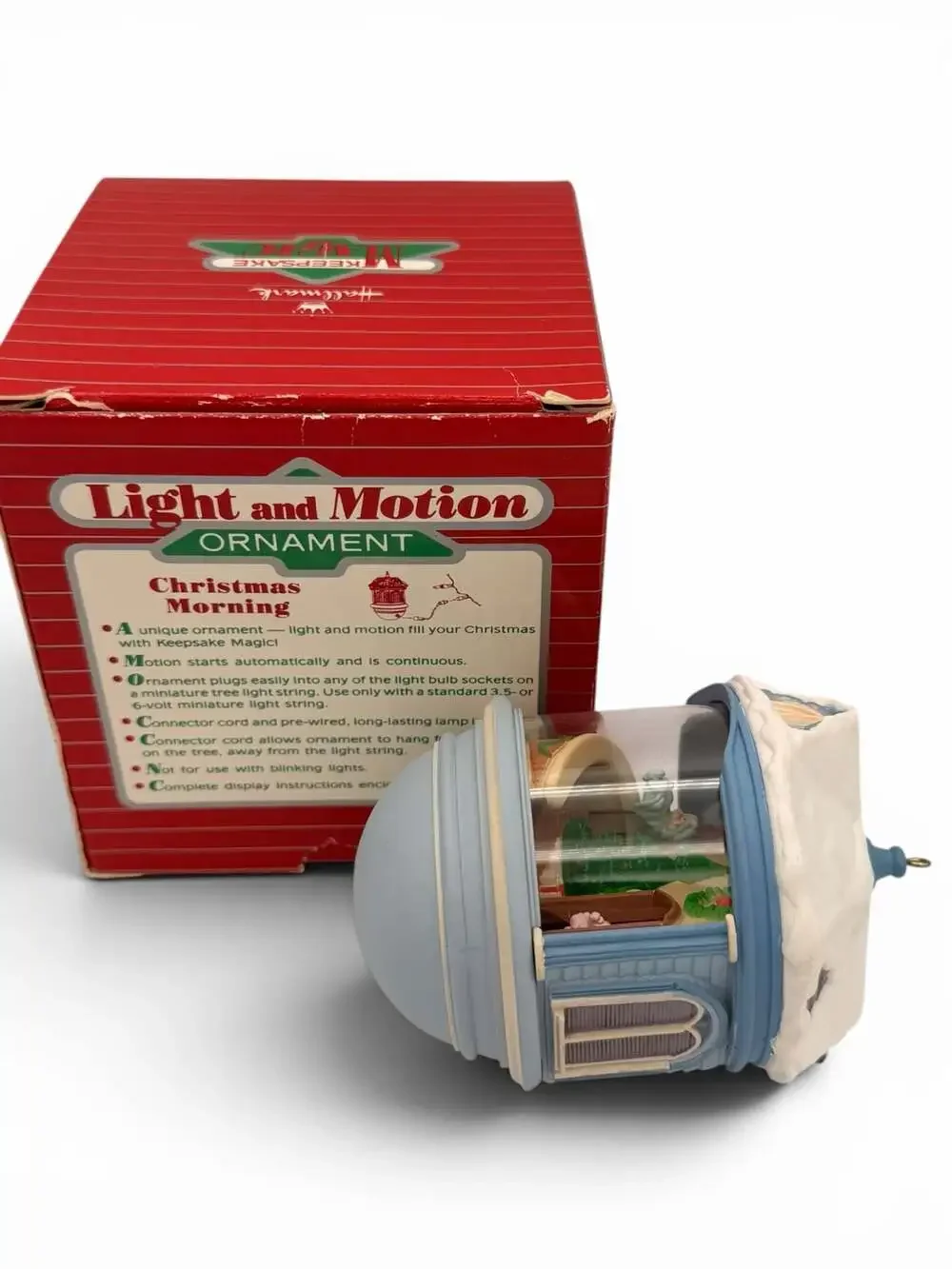 1987 Hallmark Keepsake Magic Light and Motion Ornament Christmas Morning
